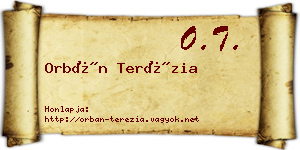 Orbán Terézia névjegykártya